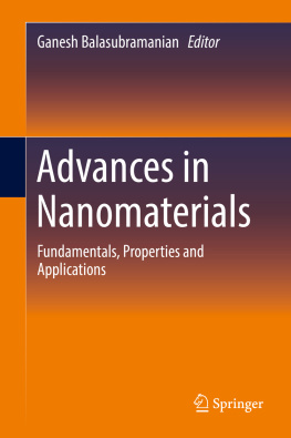 Balasubramanian Advances in Nanomaterials: Fundamentals, Properties and Applications