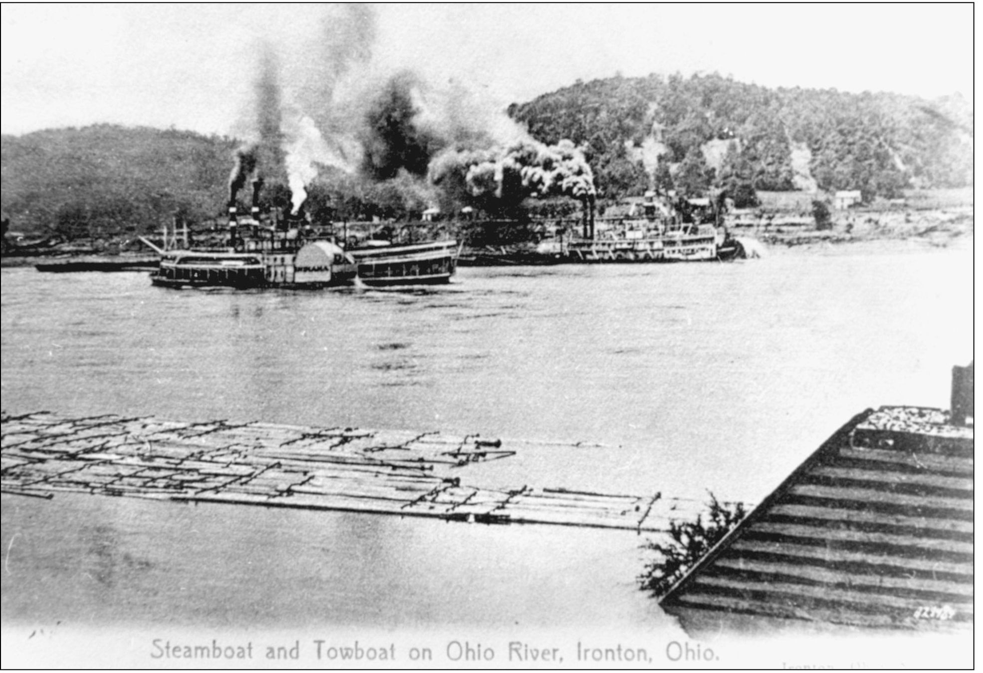 Logs waiting for transportation on the Kentucky side of the Ohio River and - photo 8