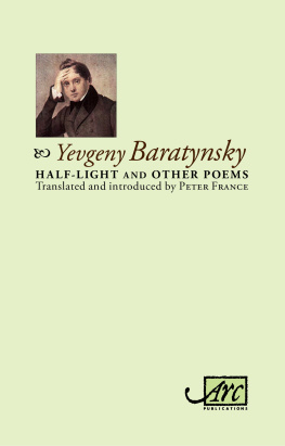 Baratynskiĭ Evgeniĭ Abramovich Half-light and Other Poems