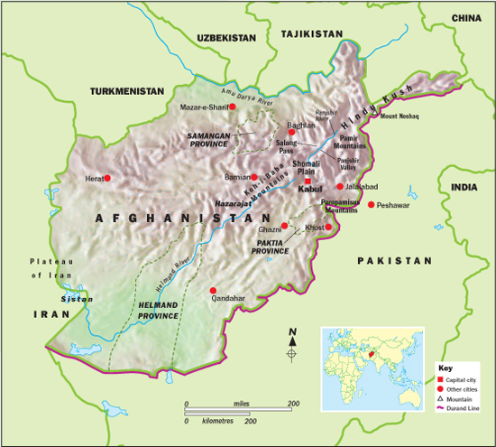 This map shows the major towns and cities of Afghanistan and other places - photo 3