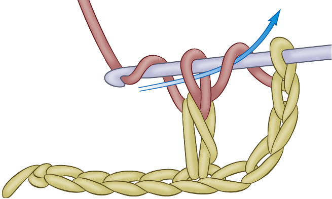 Treble Crochet tc diag 3 Yoh and draw through the next 2 loops on the - photo 17