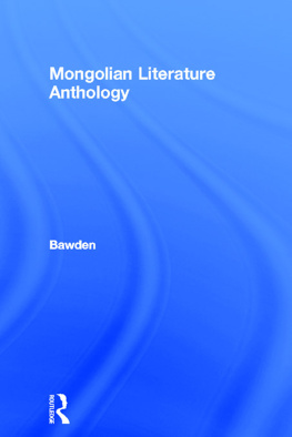 Bawden - Mongolian Literature Anthology