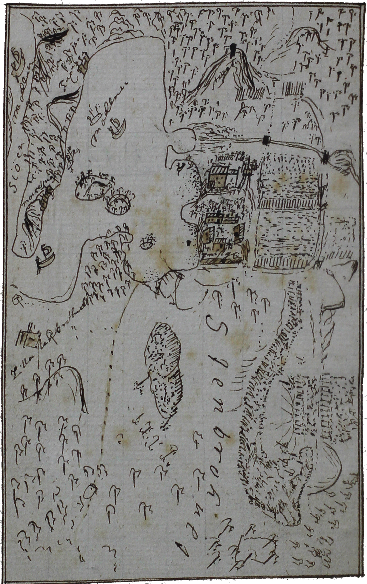 Carl sketched this map of Stenbrohult showing the parsonage where he grew up - photo 5