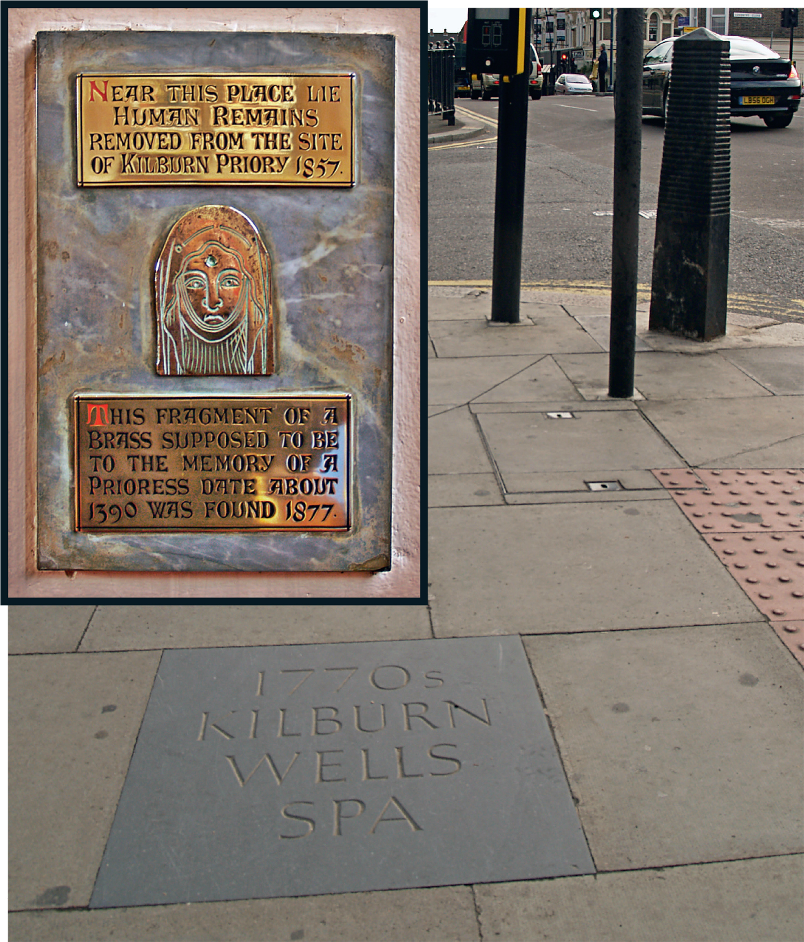 TOP LEFT A brass plaque in St Marys Church Priory Road BOTTOM This paving - photo 7