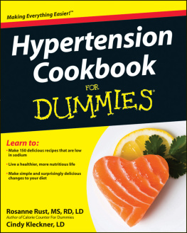 Kleckner Cynthia Hypertension Cookbook For Dummies