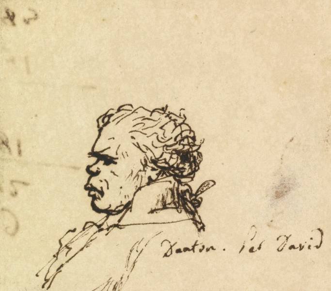 Portrait of Georges-Jacques Danton Bust Length in profile to the left Pen and - photo 14