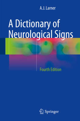 Larner - A Dictionary of Neurological Signs