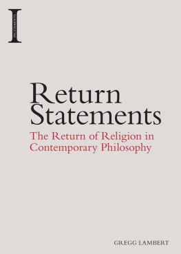 Lambert Return statements: the return of religion in contemporary philosophy