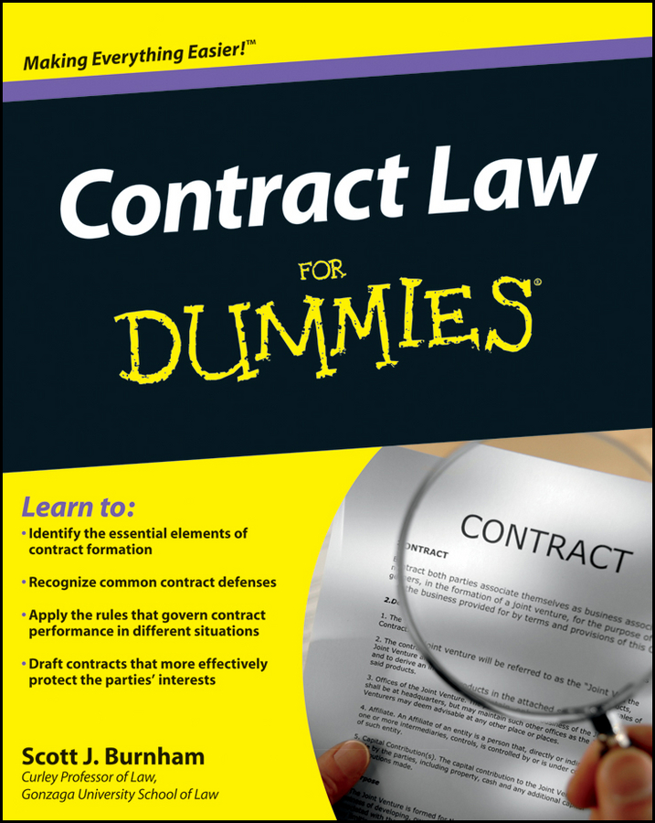 Contract Law For Dummies by Scott J Burnham with Joe Kraynak Contract Law - photo 1