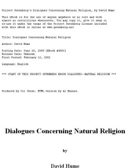 Hume Dialogues Concerning Natural Religion