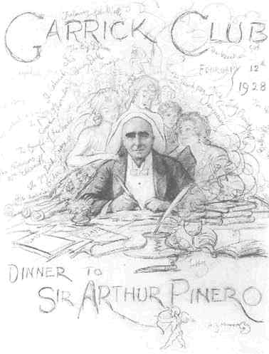 AJ Munnings Royal Academy menu cover portrait of Sir Arthur Pinero E - photo 2