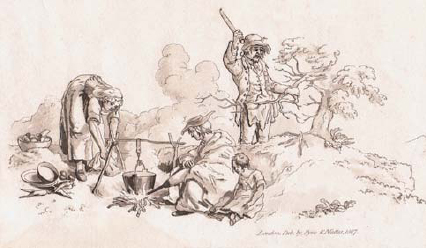 Travellers Reposing an original print published by Pyne Nattes in 1807 - photo 3