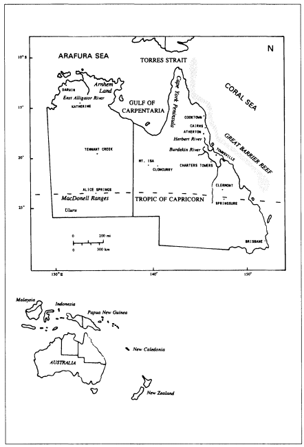 Location map of northern Australia Rain Forest Into Desert - photo 2