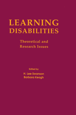 Keogh Barbara K. - Learning disabilities: theoretical and research issues