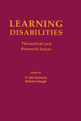 Keogh Barbara K. Learning disabilities: theoretical and research issues