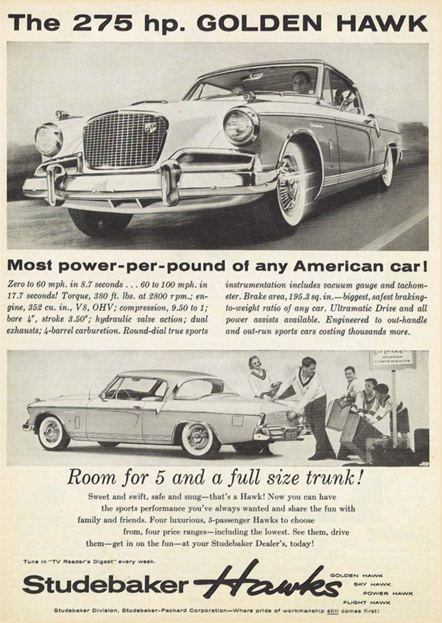 The Studebaker Golden Hawk may have featured a 352-cid V8 but like the - photo 4