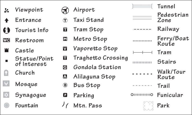 Use this legend to help you navigate the maps in this book For each major - photo 20