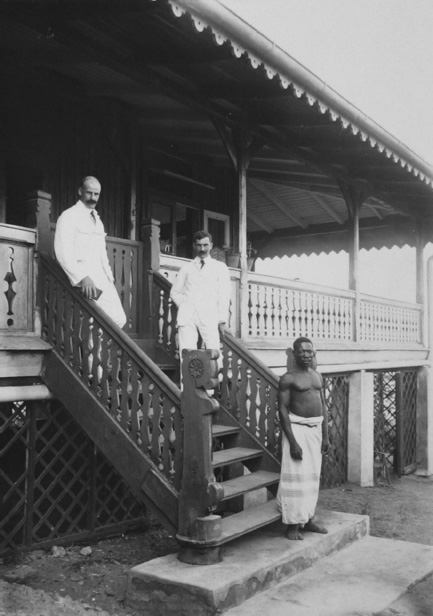 William A Cadbury Joseph Burtt and an unidentified African man in Luanda - photo 2