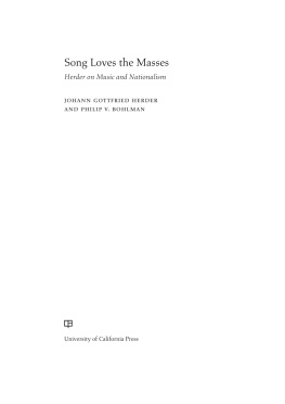 Herder Johann Gottfried - Song Loves the Masses