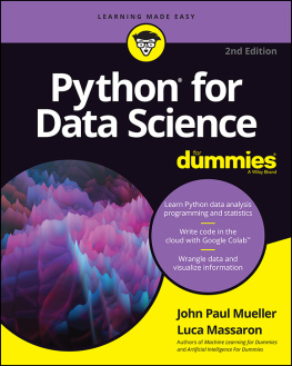 John Paul Mueller Python for Data Science For Dummies
