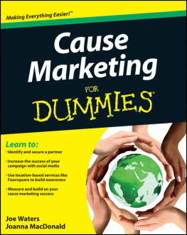 Joe Waters - Cause Marketing For Dummies