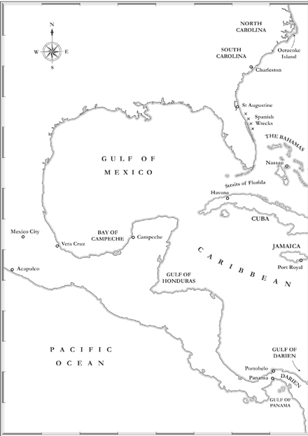 Map of the Caribbean and Central America during the time of the buccaneers - photo 4