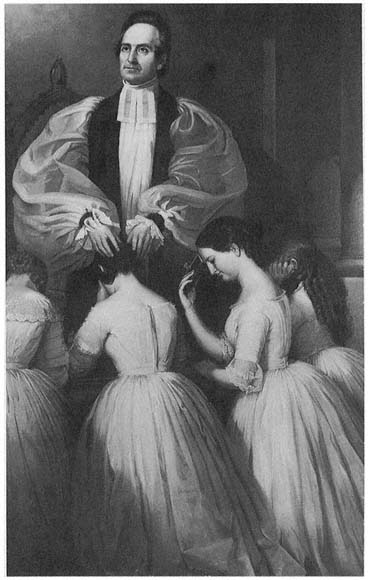 Bishop Levi S Ives confirming students at St Marys Raleigh Oil portrait by - photo 2