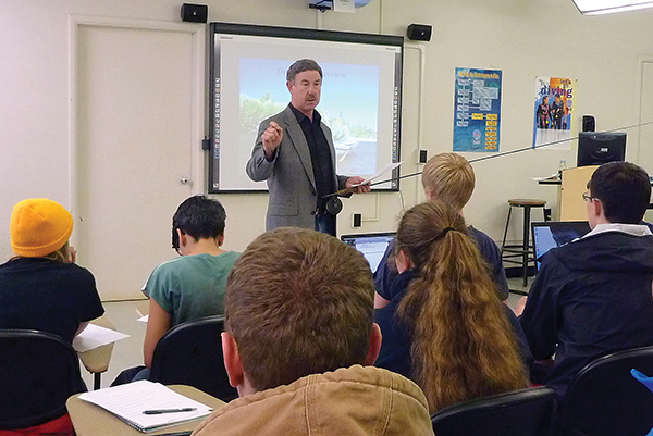 The author in his classroom discussing fly fishing with students at Oregon - photo 6