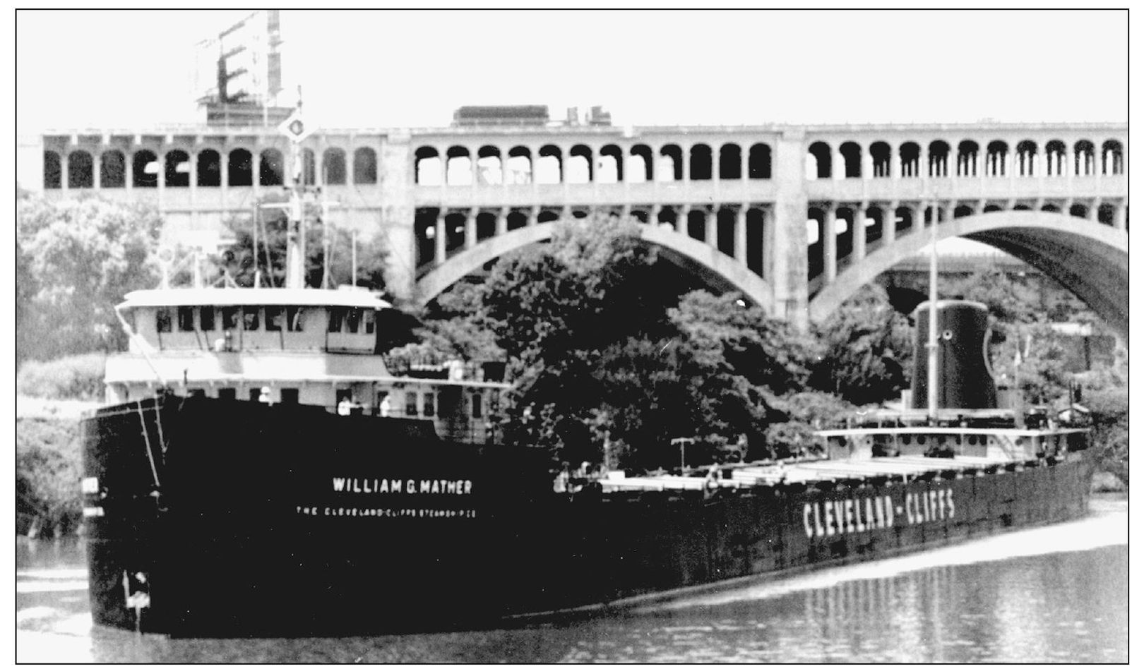 A fully-loaded William G Mather navigates past the Detroit-Superior Bridge in - photo 2