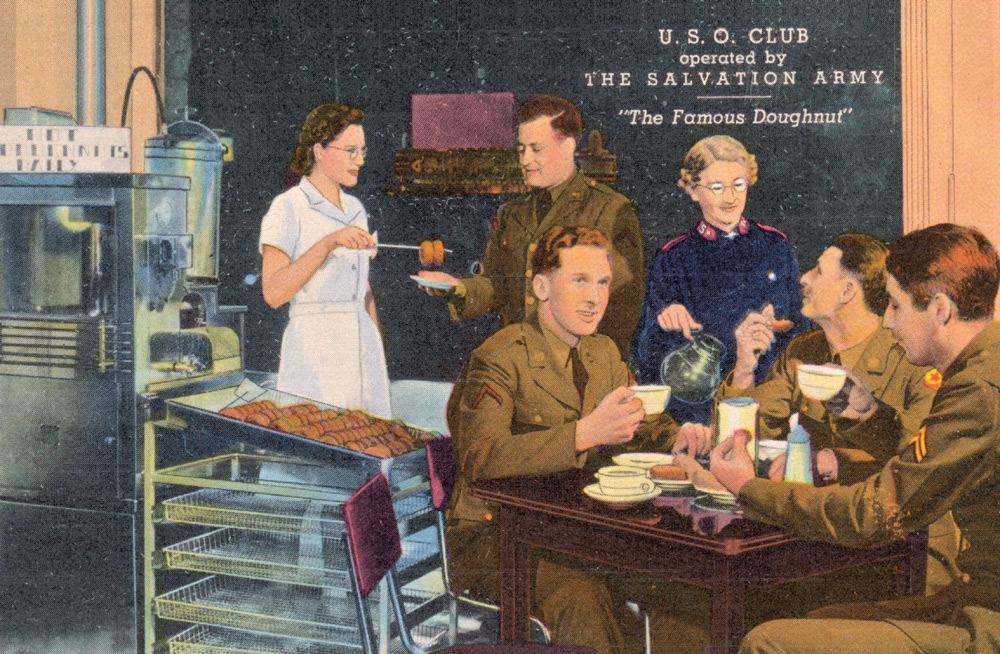 Officers at a USO club ca 1942 enjoying doughnuts USA A Home Away from Home - photo 4