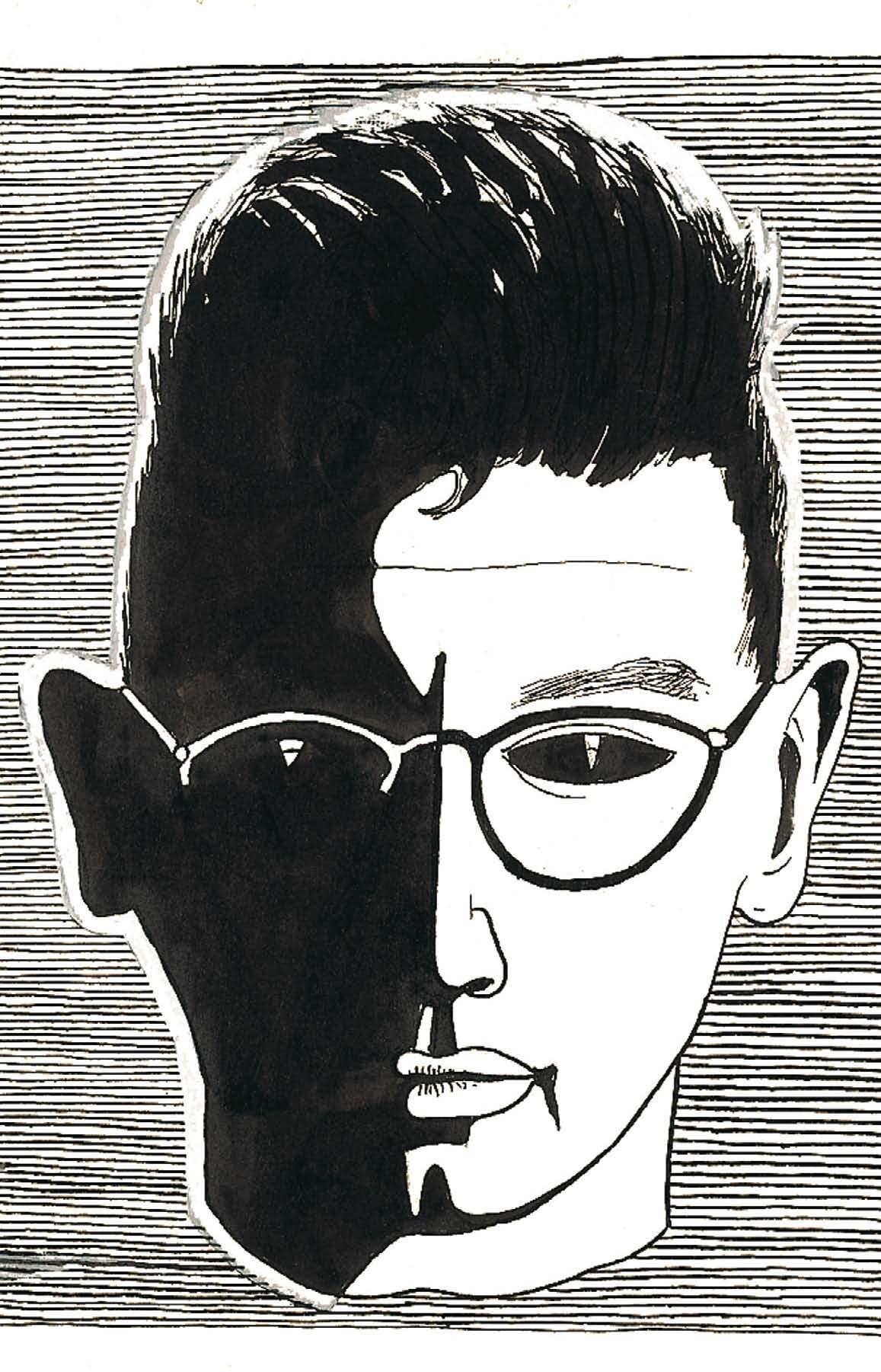 Self Portrait at Sixteen 1951 ink drawing on paper 30 x 21 cm Night - photo 1