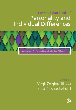 Virgil Zeigler-Hill - The SAGE handbook of personality and individual differences: volume III