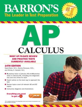 Barrons Educational Series Inc. - Barrons AP calculus: with 8 practice tests