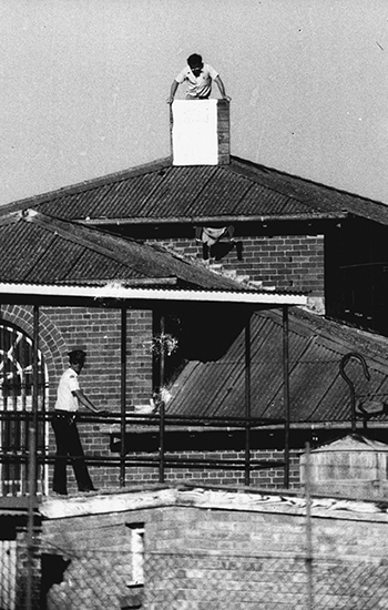 Ray Dennings one-time best mate Brett Collins protesting on a roof at Long Bay - photo 16