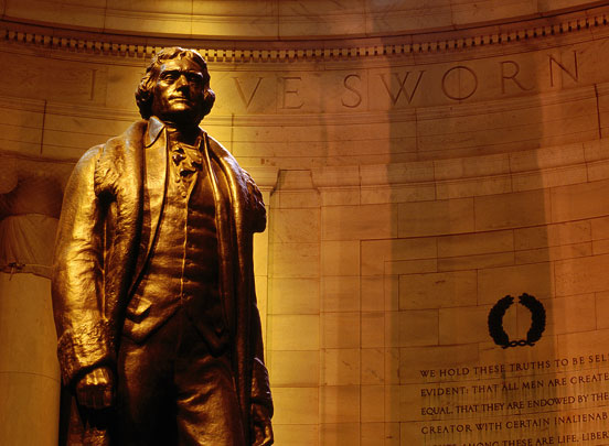 A bronzed third president standing proud at the Thomas Jefferson Memorial GREG - photo 4