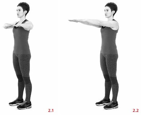 Dynamic contraction of the front part deltoid muscle 21 Stand feet apart - photo 2