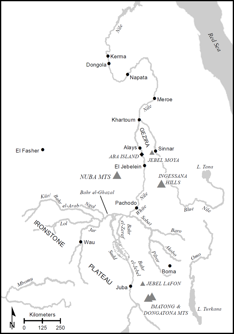 Map 1 Topography of Sudan and South Sudan Map by Brian Edward Balsley GISP - photo 2