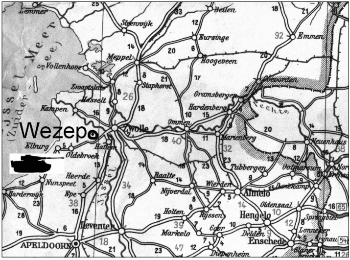 Map showing the location of the Troop Training Depot at Wezep near Zwolle in - photo 5