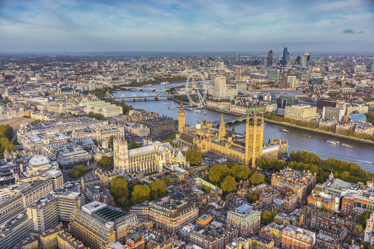 Aerial view of the River Thames flowing through the city of London JON - photo 3