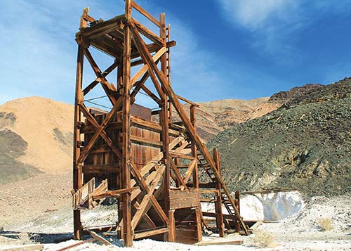 talc mine headframe just past Saratoga Spring Golden Canyon a truck sits - photo 12