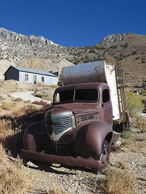 a truck sits on the slopes of the remote Cerro Gordo mines Where to Go - photo 14