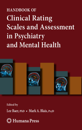 Blais Mark A. Handbook of Clinical Rating Scales and Assessment in Psychiatry and Mental Health