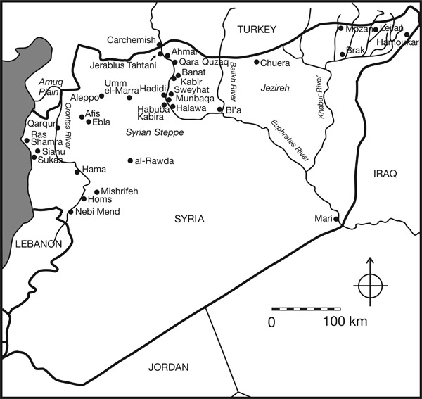 Map of Syria showing the location of sites discussed in the chapter most of - photo 1