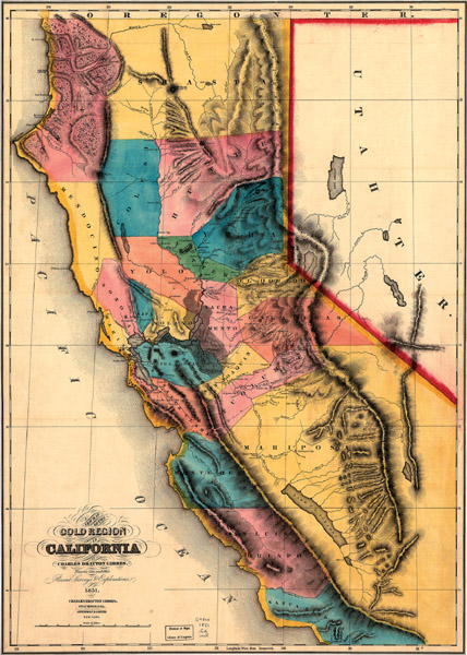 Right Map of California gold region 1851 Library of Congress Frontispiece - photo 4