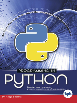 Pooja Sharma - Programming in Python