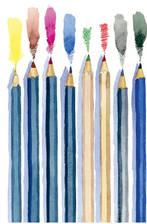 Good-quality water-soluble pencils are highly versatile Add some clear water - photo 11