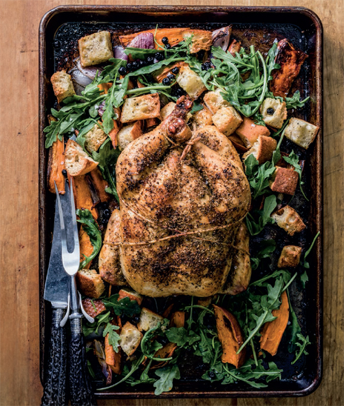 ROASTED CHICKEN WITH GIANT CROUTONS SWEET POTATOES ARUGULA This giant salad - photo 8