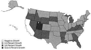 Employment Growth by State October 1993 to October 1994 US Bureau of Labor - photo 3