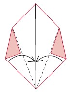 Use the existing creases to valley-fold the flaps to meet at the center crease - photo 21