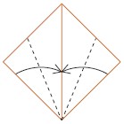 Valley-fold the bottom edges to meet at the middle crease forming a kite - photo 3